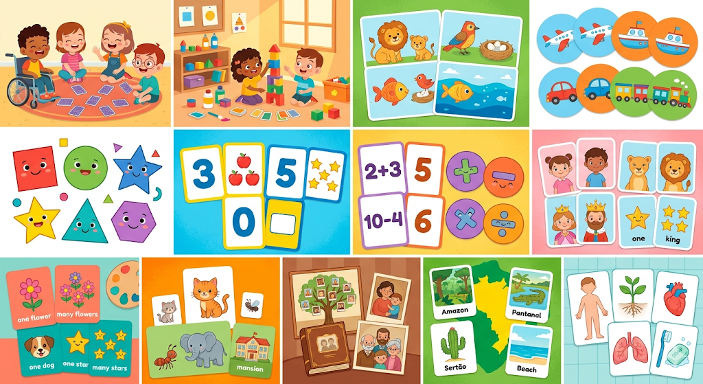 Cards do Jogo da Memória para Crianças Especiais — 11 categorias