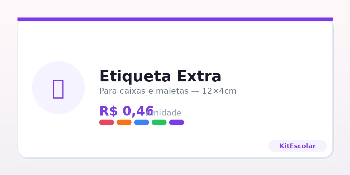 Etiqueta Estojo